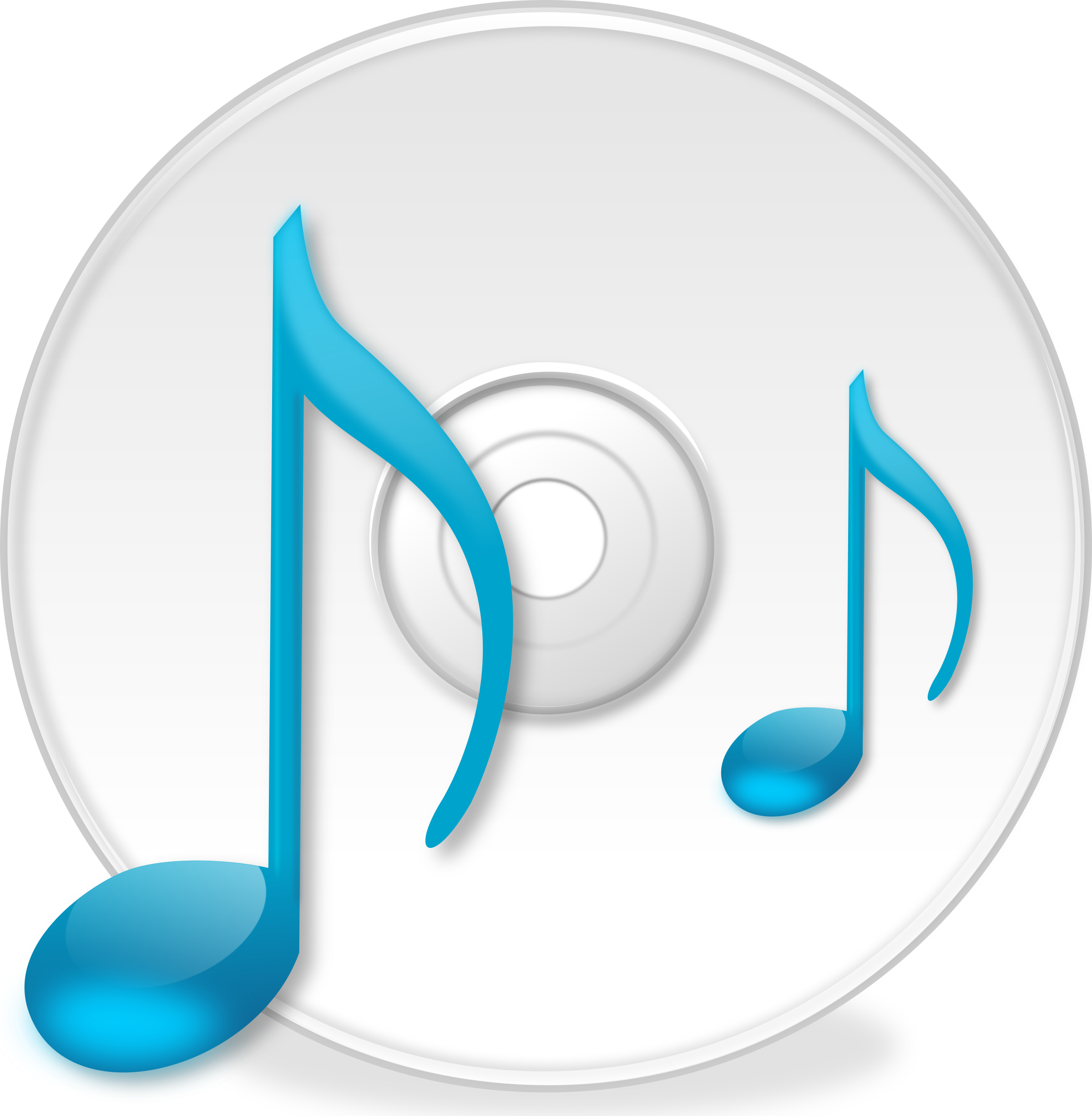 a cd with music notes on top of it